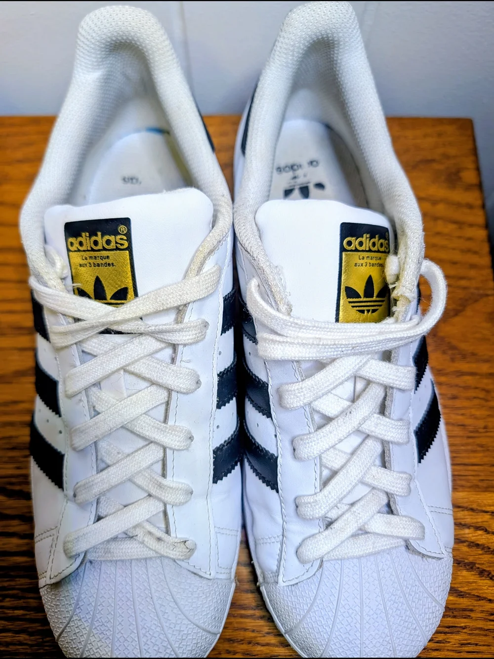 Adidas Superstar White & Black Leather Sneakers